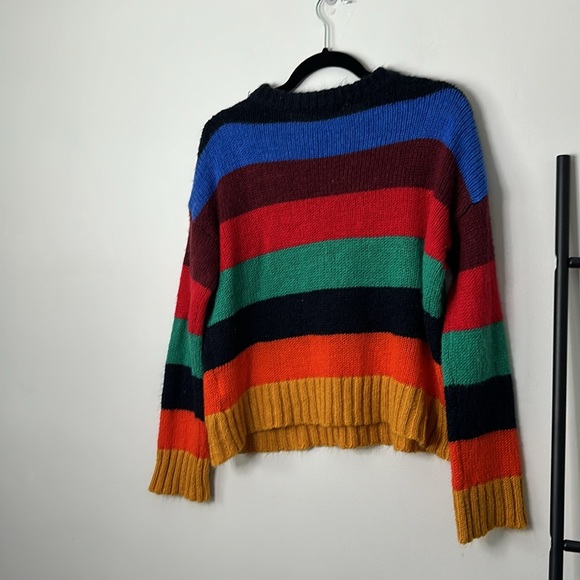 Urban Outfitters UO Bobby Boyfriend Striped Sweater Rainbow Multi - Picture 6 of 7
